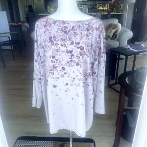 Pure Jill Shades of Lavender Round Neck Tunic Sz L